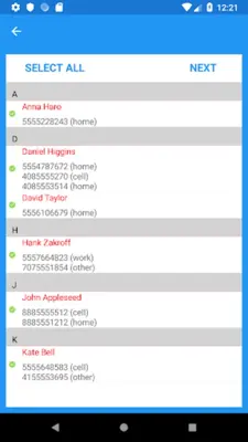 Immediate Contact Transfer android App screenshot 3